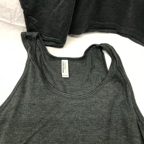 NEW 2 Pack American Apparel TriBlend Tri Blend Dark Gray Tank Top XS & S unisex - Picture 6 of 9